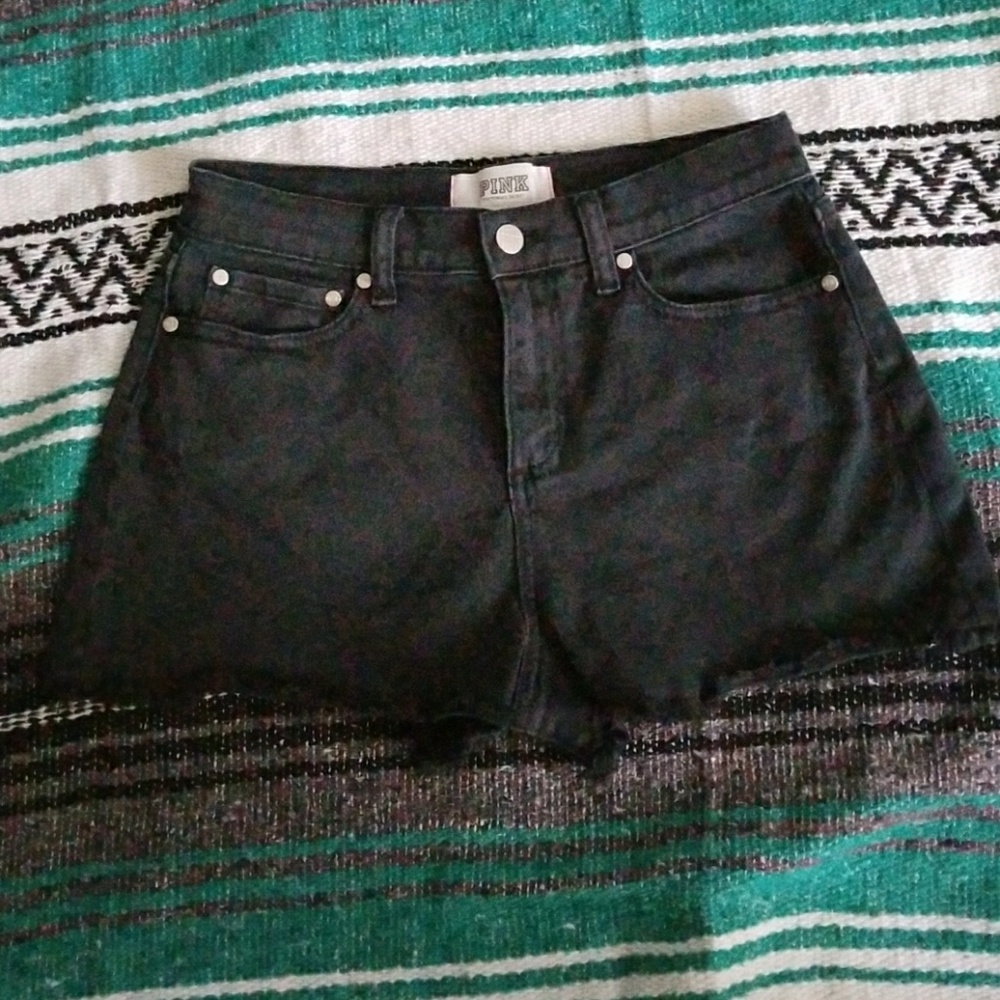 VS PINK high waisted cut offs (Navy Blue)